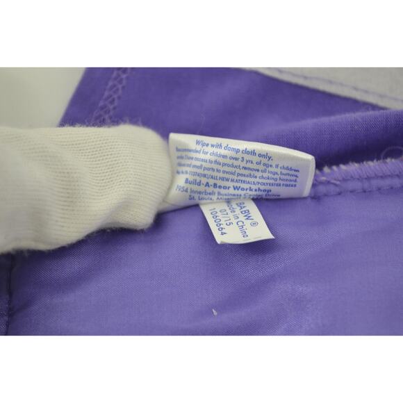 build a bear clothes Purple Dog Plush Vest with Pawprints white pink blue hole - Picture 7 of 9